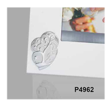 PORTAFOTO SACRA FAMIGLIA/25/50 ANNIVERSARIO BIANCO DECENTRATO PVD - immagine 3